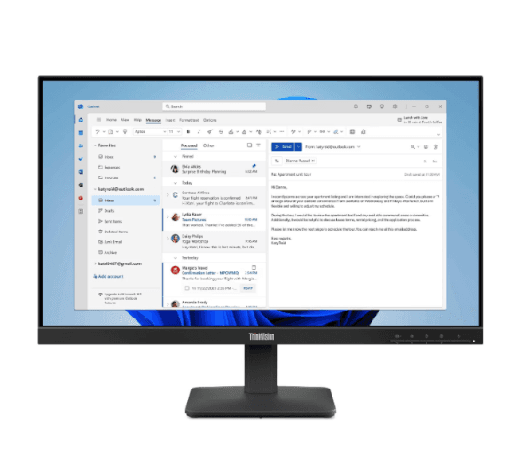 מסך Lenovo ThinkVision S24-4e 23.8" FHD IPS עם 100Hz