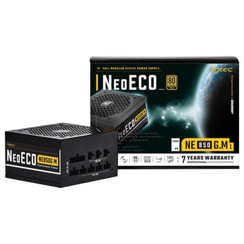 ספק כוח Antec NeoEco 850W Gold Fully Modular עם מאוורר שקט 120 מ"מ