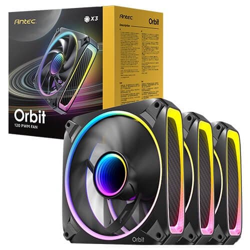 מאווררים למארז ANTEC Orbit 120 ARGB – סט של 3 מאווררים RGB
